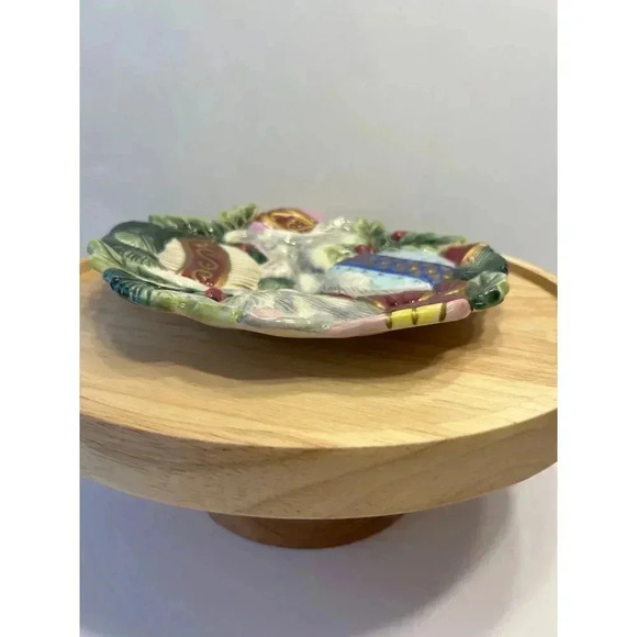 Vintage Fitz and Floyd Kristmas Kitty 9" Canape Plate Christmas Cat Ornaments - Picture 3 of 5